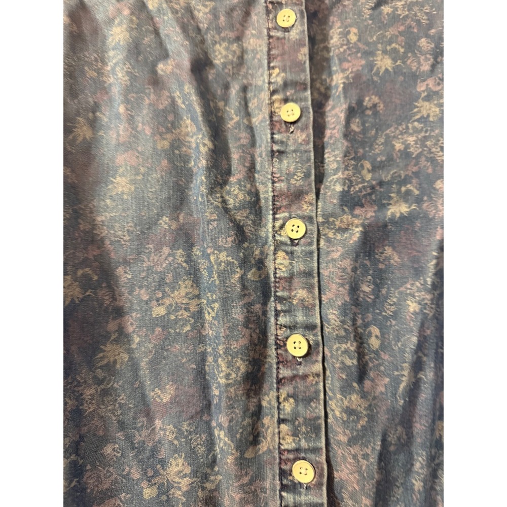 Coldwater Creek Blue Floral Tencel Sleeveless Button Down Shirt Medium 10-12 - Picture 2 of 7